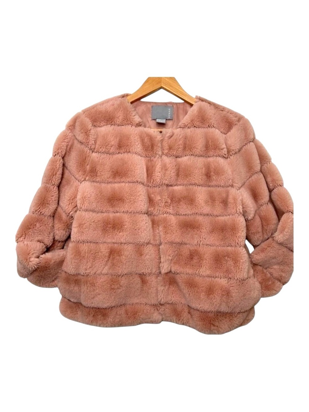 Kenar Pink Faux Fur Teddy Jacket Soft Girl Aesthetic Cozy Chic Crop Coat Medium